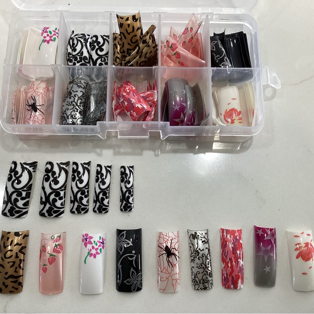 Nail Tips Long Coffin Matte